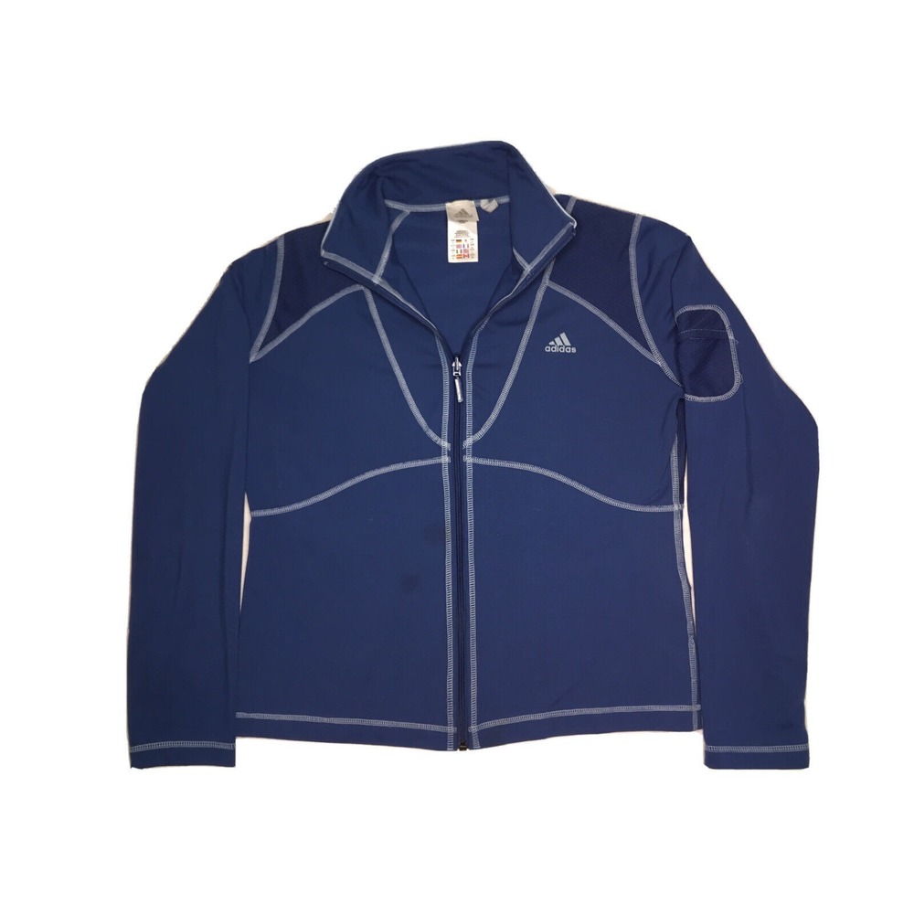 Adidas Climalite 365 Jacket Mens Large Blue Athleisure Streetwear Full Zip